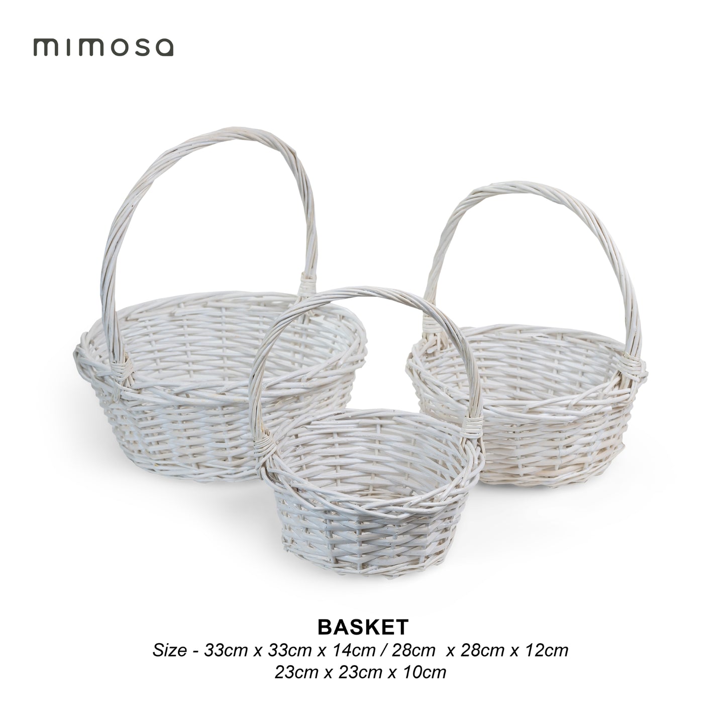 White Basket Round Set of 3