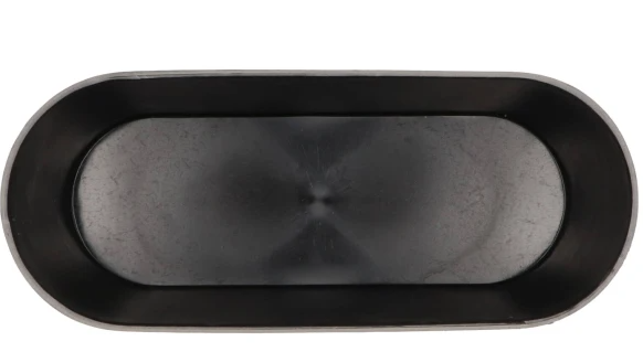 MELAMINE GREY POT OVAL 27X11X10CM