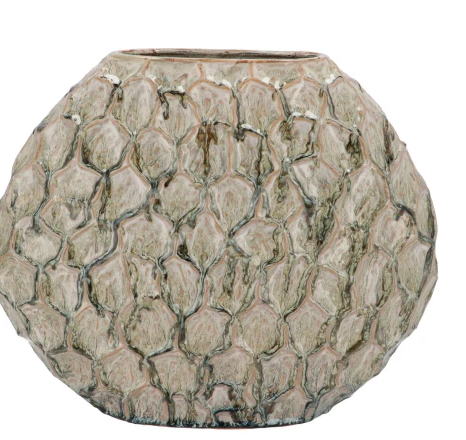 INGA JADA GREEN OVAL VASE