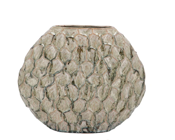 INGA JADA GREEN OVAL VASE