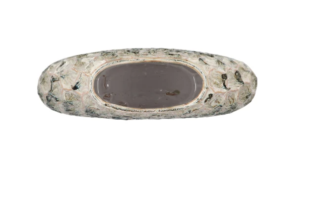 INGA JADA GREEN OVAL VASE