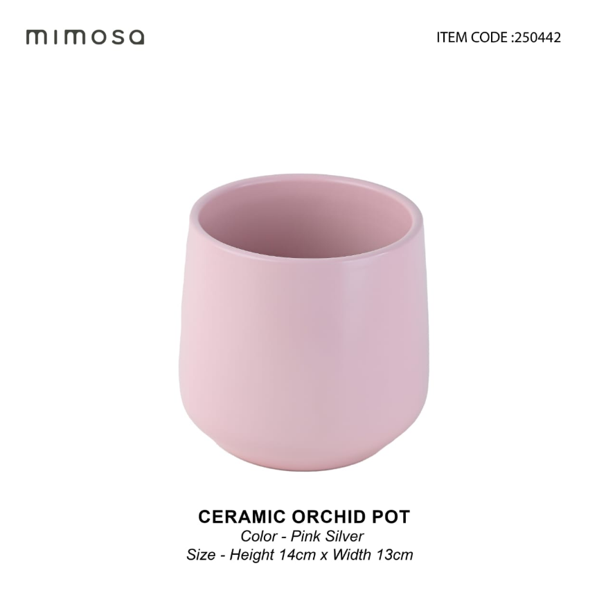 Ceramic pink silver pot orchid berlin 14cm