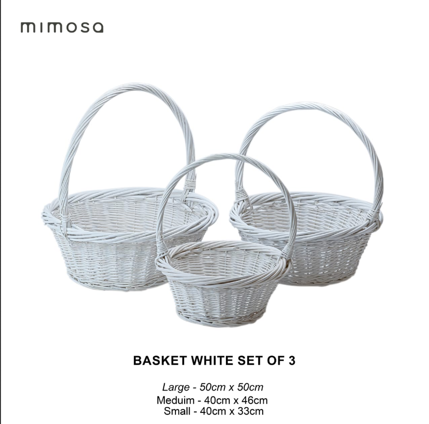 BASKET WHITE SET OF 3