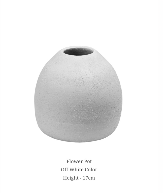 Flower Pot - Off White 17cm