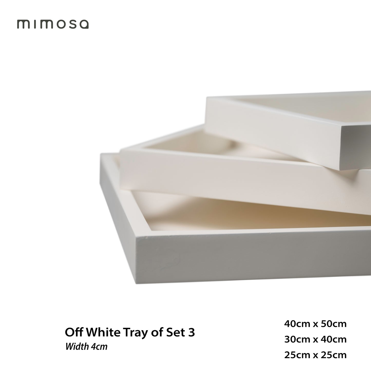 Wood Tray S/3 4cm