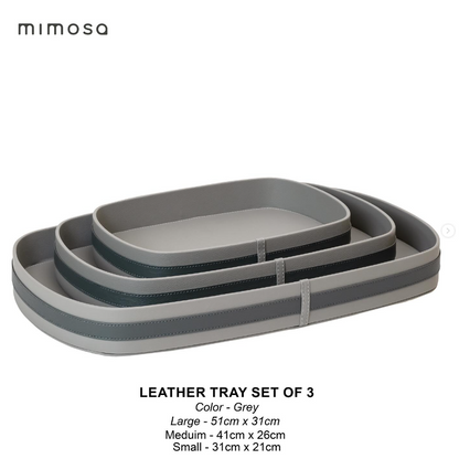 LEATHER TRAY set of 3