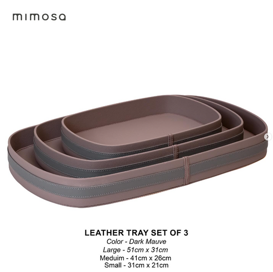 LEATHER TRAY set of 3