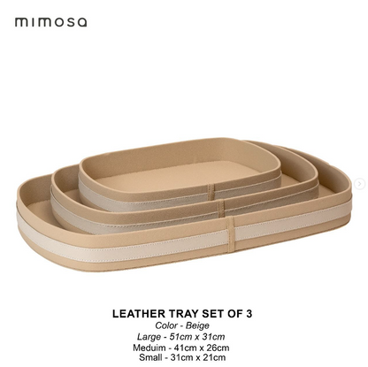 LEATHER TRAY set of 3