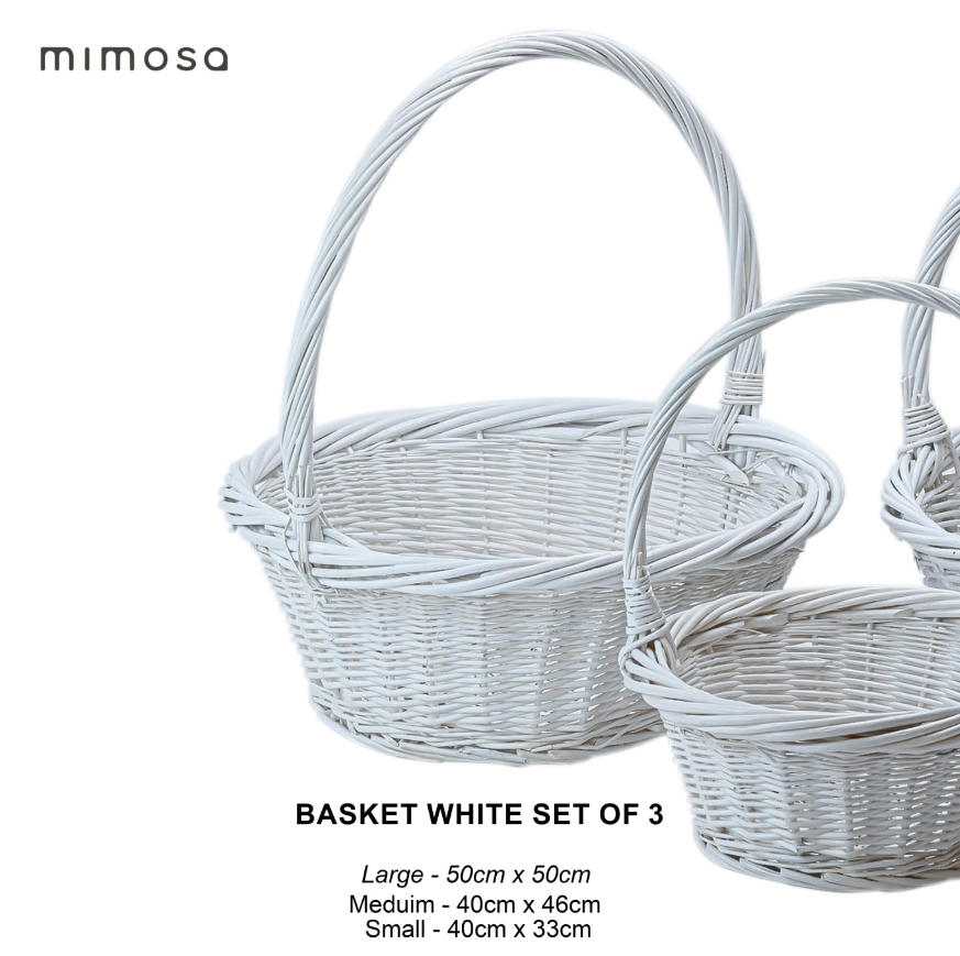 BASKET WHITE SET OF 3
