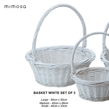 BASKET WHITE SET OF 3