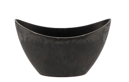 MELAMINE GREY VASE OVAL 20X9X12CM
