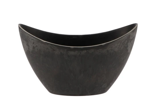 MELAMINE GREY VASE OVAL 20X9X12CM