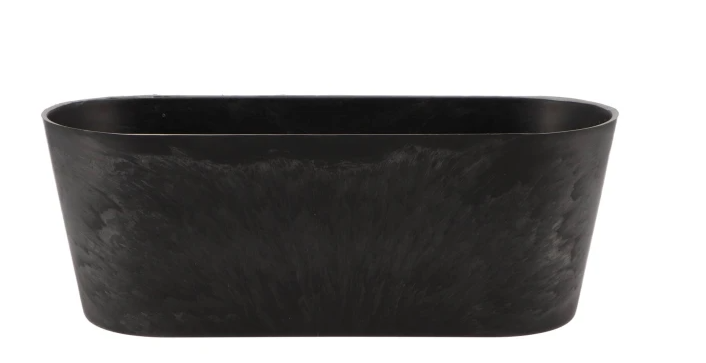 MELAMINE GREY POT OVAL 27X11X10CM