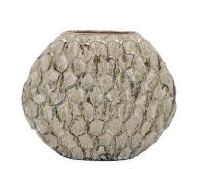 INGA JADA GREEN OVAL VASE
