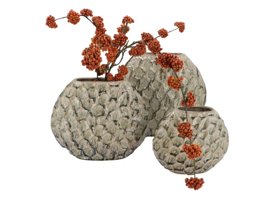 INGA JADA GREEN OVAL VASE