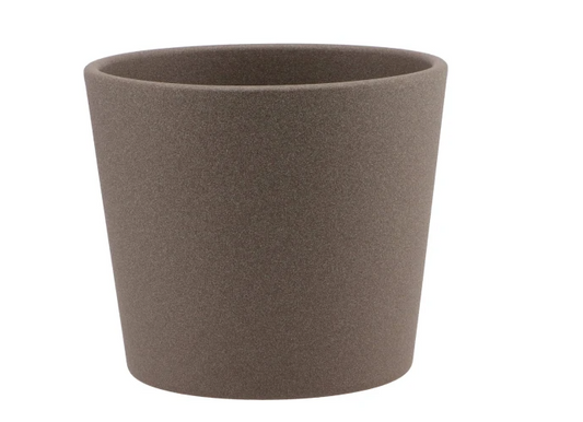 CERAMIC BROWN POT 13CM 263896