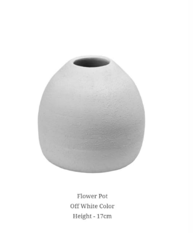 Flower Pot - Off White 17cm