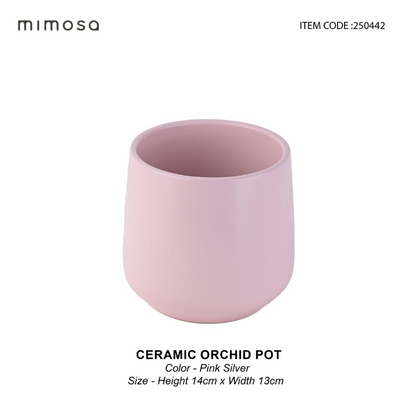 Ceramic pink silver pot orchid berlin 14cm