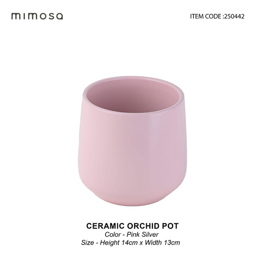 Ceramic pink silver pot orchid berlin 14cm