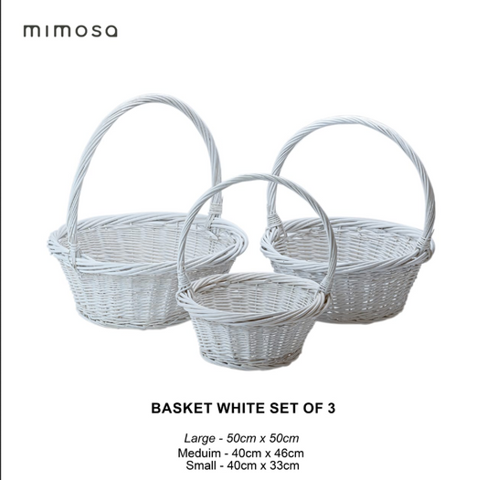 BASKET WHITE SET OF 3