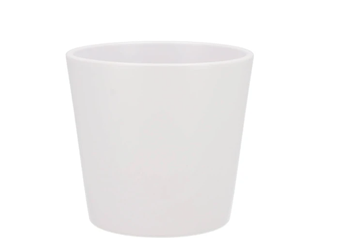 Ceramic white matt pot orchid 14cm