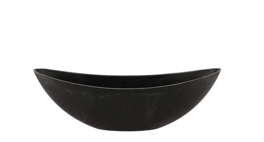 MELAMINE GREY BOAT OVAL 39X12X13CM