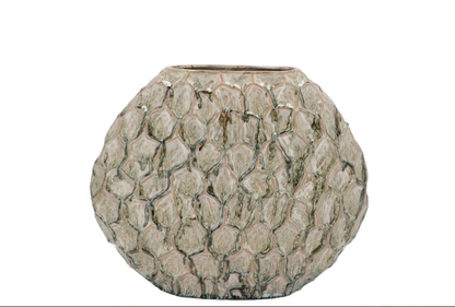 INGA JADA GREEN OVAL VASE