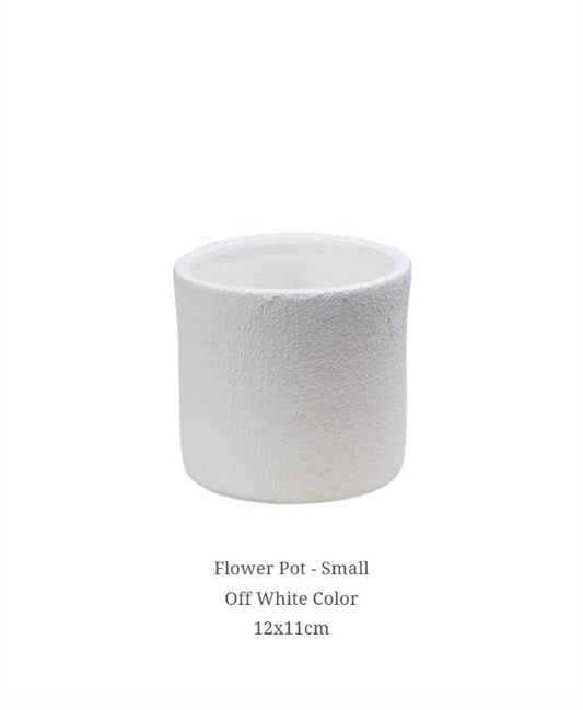 Flower Pot - Off White Small 12x11