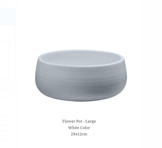 Flower Pot - White Large 29/12