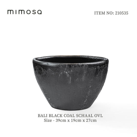 Bali black coal bowl oval