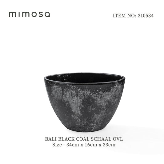 Bali black coal bowl oval
